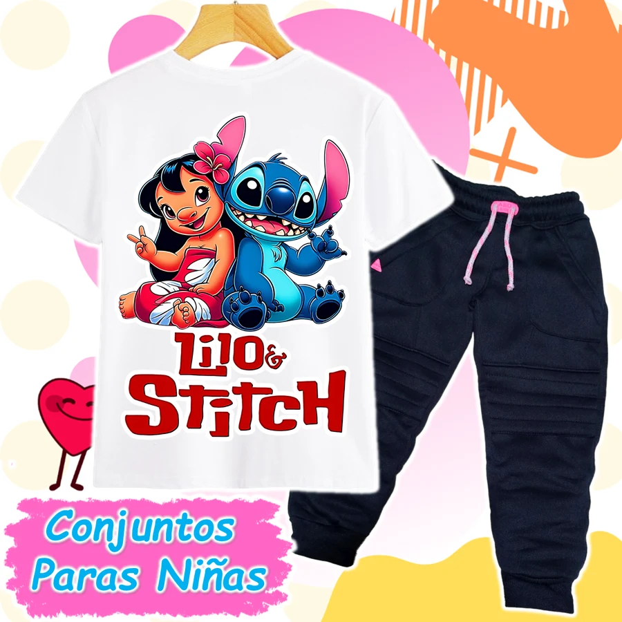 Conjunto Lilo y Stitch Blanco/Azul