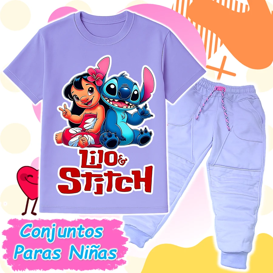 Conjunto Lilo y Stitch Lila