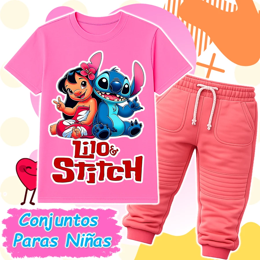 Conjunto Lilo y Stitch Salmon