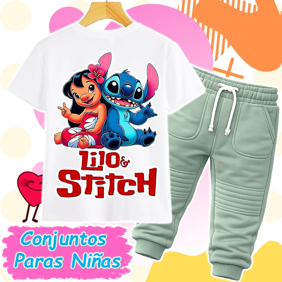 Conjunto Lilo y Stitch Verde Niña