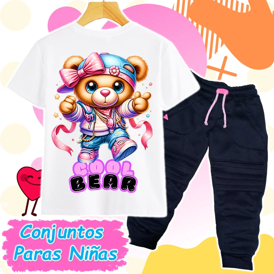 Conjunto Bear Cool Blanco/Azul