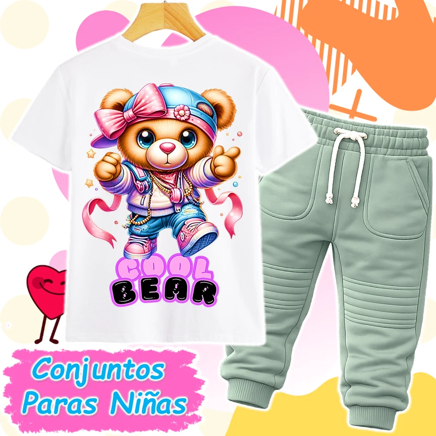 Conjunto Bear Cool Verde Niña