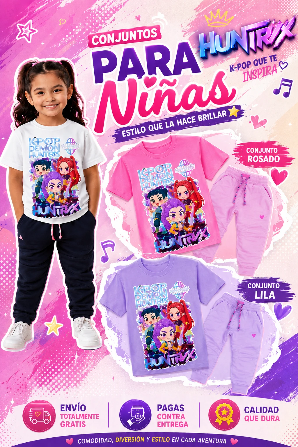 Conjunto niña GK Kids colores suaves
