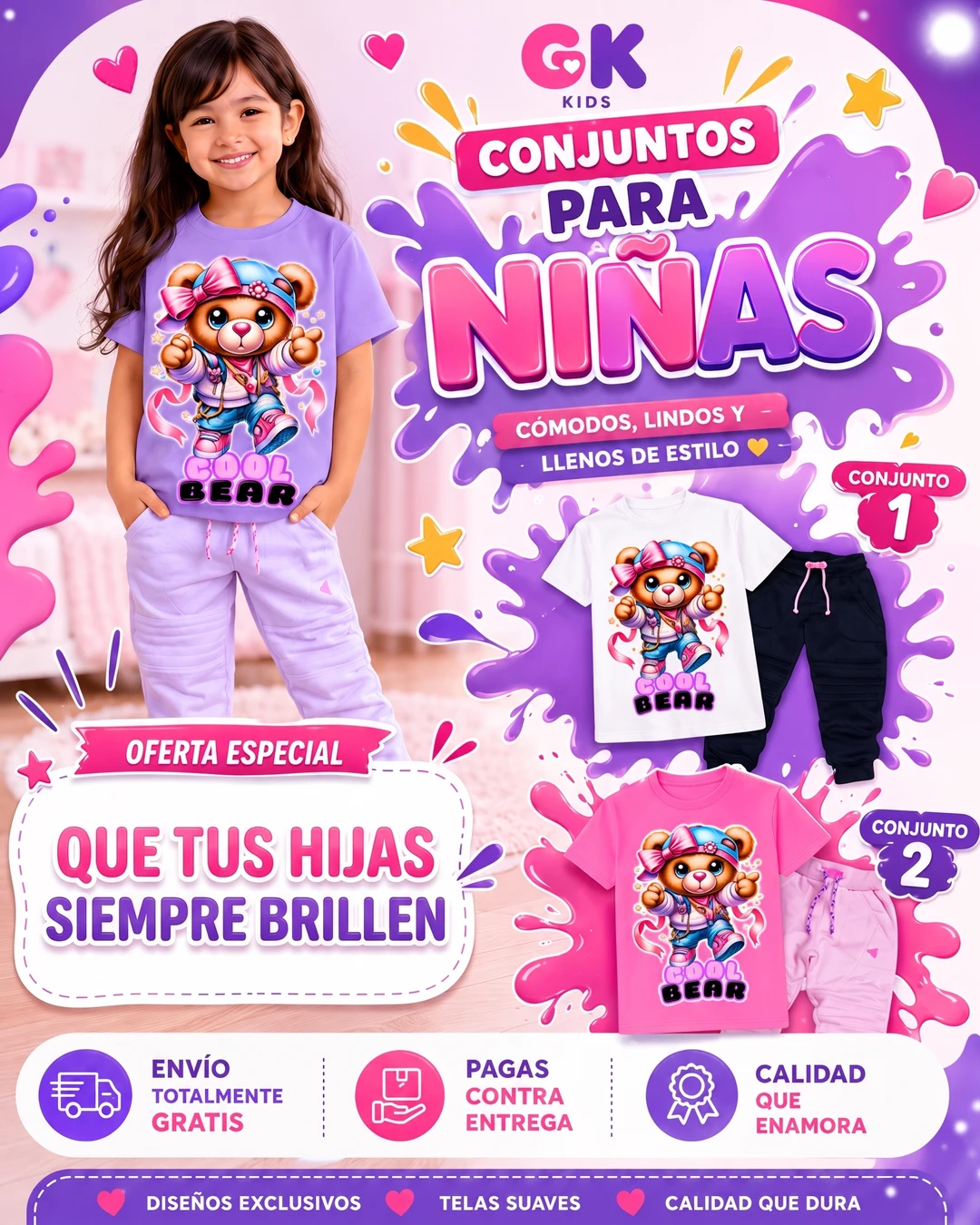 Conjunto niña GK Kids Oso Bear Cool